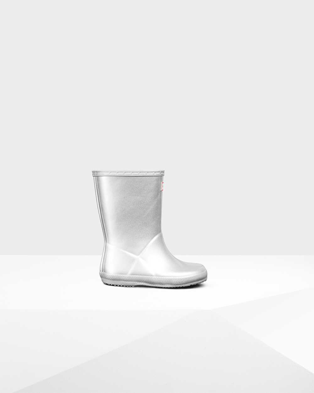 Botas De Agua Niños - Hunter Original First Classic Metallic Plateadas - ZKCMQD-392 - Plateadas